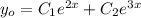 y_o = C_1e^{2x}+C_2e^{3x}