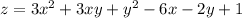 z=3x^2+3xy+y^2-6x-2y+1