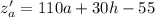 z'_a=110a+30h-55