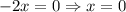 -2x=0\Rightarrow x=0