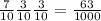 \frac{7}{10} \frac{3}{10} \frac{3}{10} = \frac{63}{1000}