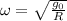 \omega=\sqrt{\frac{g_0}{R} }