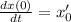 \frac{dx(0)}{dt} =x_0'