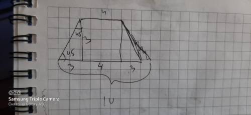 1. основание равнобедренной трапеции 4 и 10 см,угол между боковой стороной и основанием 45. Найти пл