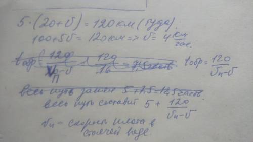 Турист движется по течению реки на моторной лодке ,собственная скорость которого равна 20 км/ч.Пропл