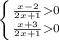 \left \{ {{\frac{x-2}{2x+1} 0} \atop {\frac{x+3}{2x+1} 0}} \right.