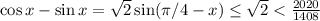 \cos x-\sin x=\sqrt{2}\sin(\pi/4-x)\leq \sqrt{2}