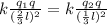 k\frac{q_1q}{(\frac{2}{3}l )^2}=k\frac{q_2q}{(\frac{1}{3}l )^2}