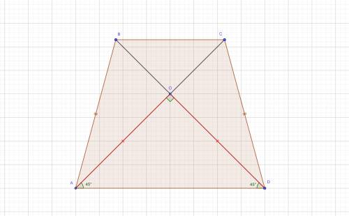 В равнобокий трапеции АВСД , О-точка пересечения диагоналей. Прямая МО перпендикулярна плоскости тра