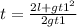 t = \frac{2l + gt1^2}{2gt1}