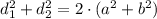 d^2_{1}+d^2_{2}=2\cdot (a^2+b^2)