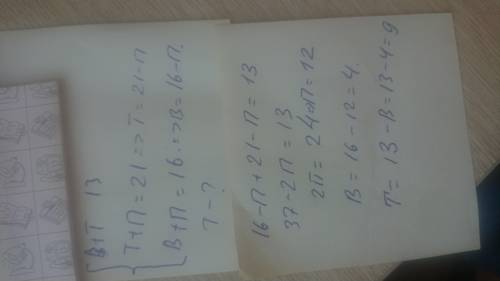 2) Ваня, Толя и Паша ходили на рыбалку. Ваня и Толя вместе поймали 13 рыб, Толя и Паша вместе поймал