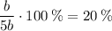 \dfrac{b}{5b} \cdot 100\:\%=20\:\%