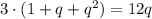 3\cdot (1+q+q^2) = 12q