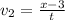 v_{2}=\frac{x-3}{t}