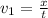 v_{1}=\frac{x}{t}
