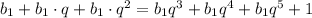 b_{1}+b_{1}\cdot q+b_{1}\cdot q^2=b_{1}q^3+b_{1}q^4+b_{1} q^5+1