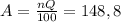 A = \frac{nQ}{100}=148,8