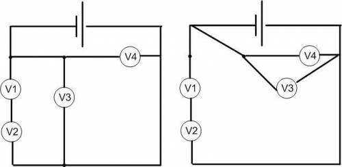 В участке цепи, схема которого показана на рисунке, амперметр A1 показывает ток 1мА, а вольтметр V1