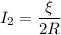 \displaystyle I_2=\frac{\xi}{2R}