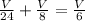 \frac{V}{24} + \frac{V}{8} = \frac{V}{6}