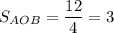 S_{AOB}=\dfrac{12}{4}=3