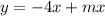 y = -4x+mx