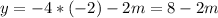 y = -4*(-2)-2m=8-2m