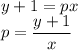 y+1=px\\p=\dfrac{y+1}{x}