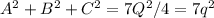 A^2+B^2+C^2 = 7Q^2/4 = 7q^2