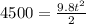 4500 = \frac{9.8t^2}{2}