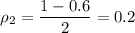 \displaystyle \rho_2=\frac{1-0.6}{2}=0.2