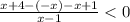 \frac{x+4-(-x)-x+1}{x-1}