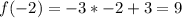 f(-2) = -3*-2 + 3 = 9