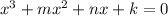 x^3+mx^2+nx+k=0