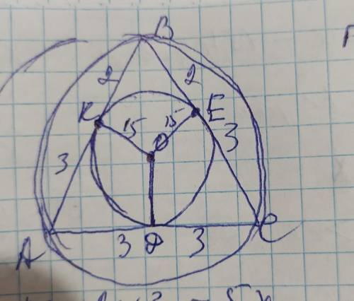 Хелп, задача из ЕГЭ по профильной математике. Окружность радиусом 15, вписанная в равнобедренный тре