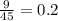 \frac{9}{45} = 0.2