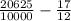 \frac{20625}{10000} - \frac{17}{12}