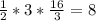 \frac{1}{2} *3 *\frac{16}{3} = 8