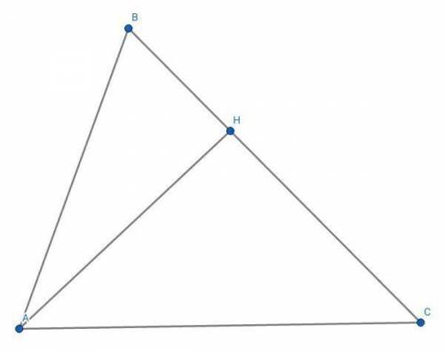 Знайдіть площу гострого трикутника ABC з висотою AH=4см якщо BH=2 , кут C =45°​