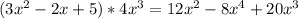 (3x^2-2x+5)*4x^3=12x^2-8x^4+20x^3