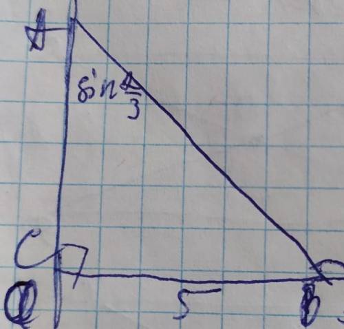 Знайдіть невідомі сторони прямокутного трикутника АВС(C = 90°), якщо:2) BC= 5см, sin A= 2/3​