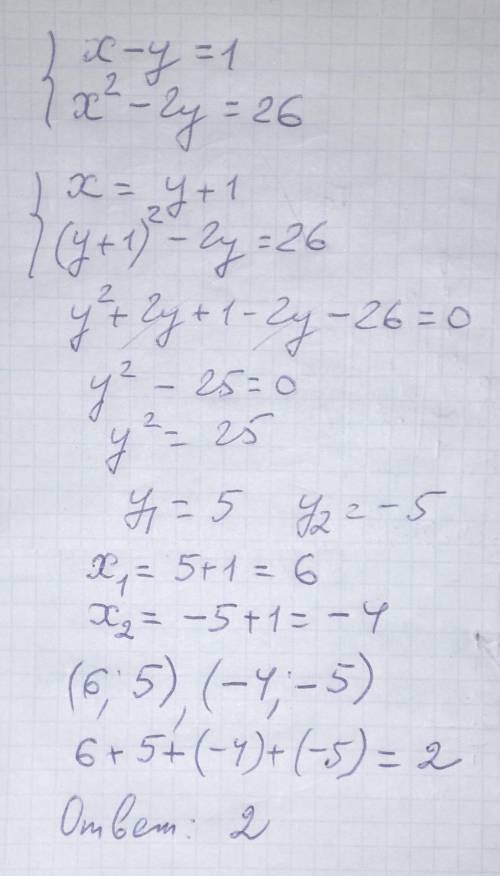 Реши методом постановки и найди сумму корней