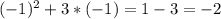 (-1)^2+3*(-1)=1-3=-2