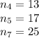 n_4 = 13\\n_5 = 17\\n_7 = 25