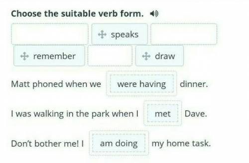 Choose the suitable verb form