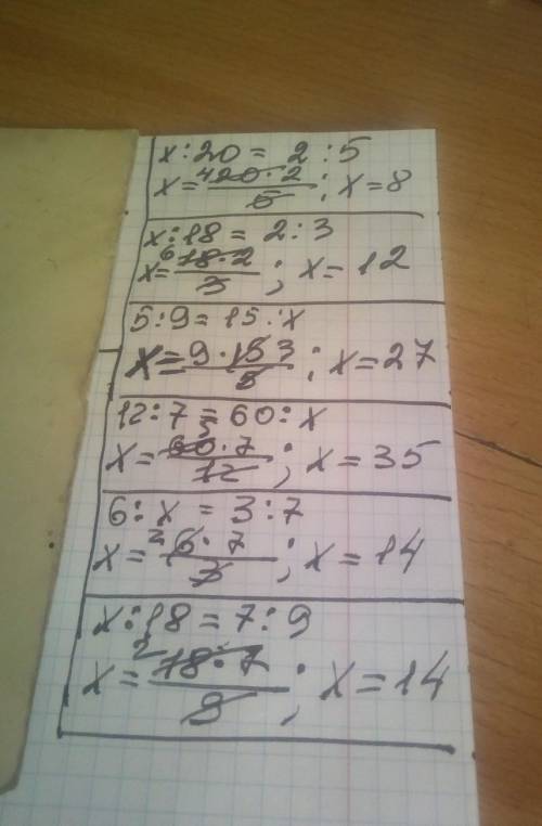 Найдите неизвестный член пропорции (75, 76): 75. 1) x: 20 = 2:5;3) x:18 = 2; 3; 5) 5:9 = 15:х;6) 12: