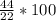 \frac{44}{22} *100