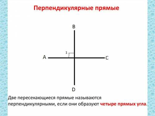 Постройте две перпендикулярные прямые