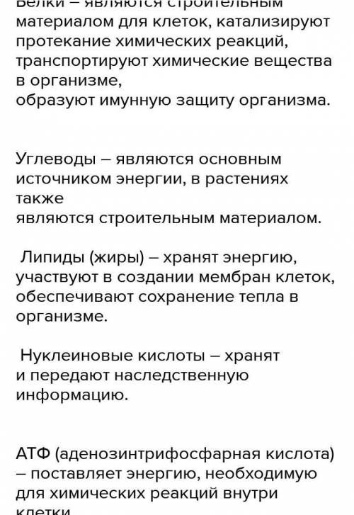 Биология.Заполните таблицу. Органические вещества клетки. Группа веществ- значения​